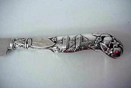 Orange Knifes Castle motif Gorham sterling silver