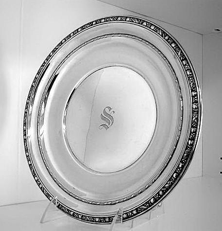 Fruit & Flowers Border Tray International Sterling Silver