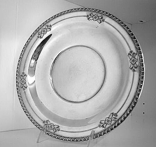 Gadroon & Flowers Border Tray Wallace Sterling