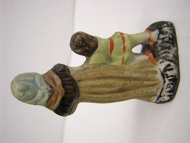 miniature figurine woman and boy hand painted