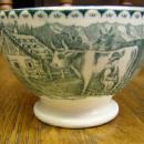Tea cup Cows, Goat & florals transfer ware