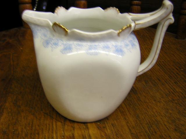 Creamer Limoges T & V porcelain blue and white