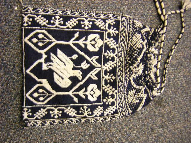 Handbag ,early Jaquard coverlet ,eagle motif