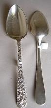 Repousse Serving Spoon Kirk Sterling Silver Floral