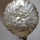 Repousse Berry Spoon Kirk Sterling Silver Flowers and Berries in bowl