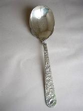 Repousse Berry Spoon fluted edges Kirk Sterling Silver