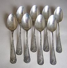 Bead Whiting 8 coffee spoons Sterling Silver