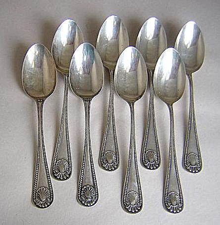 Bead Whiting 8 coffee spoons Sterling Silver