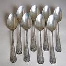 Bead Whiting 8 coffee spoons Sterling Silver