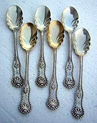 Charles II 6 Ice Cream Spoons D & H sterling