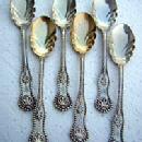 Charles II 6 Ice Cream Spoons D & H sterling