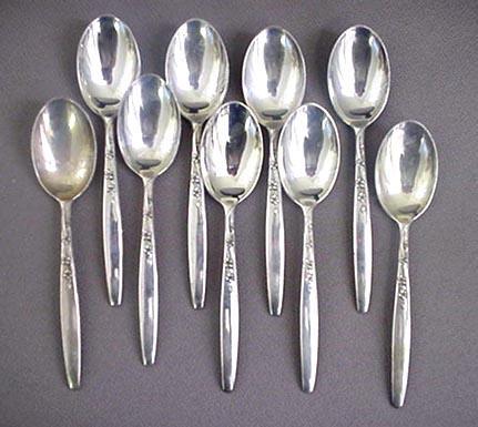 Summer Song Place Soup Spoons Floral Lunt Sterling Silver
