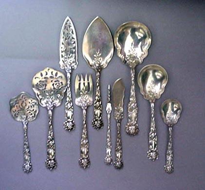 Bridal Rose large Berry Spoon Alvin Sterling
