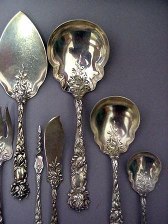Bridal Rose large Berry Spoon Alvin Sterling
