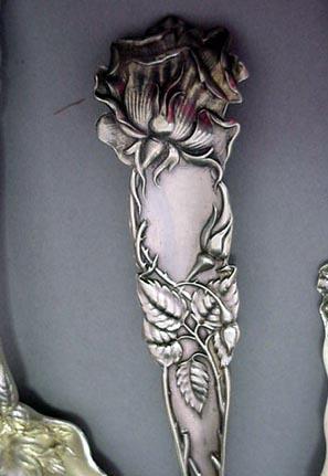 Bridal Rose large Berry Spoon Alvin Sterling