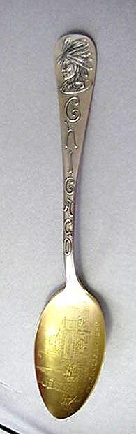 Souvenir spoon Watson Indian;Chicago;Fort Dearborn