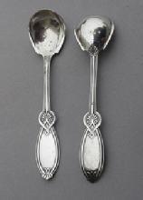 Coin Silver master salt spoons pair