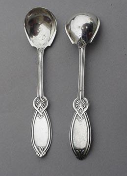 Coin Silver master salt spoons pair