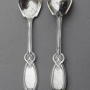 Coin Silver master salt spoons pair