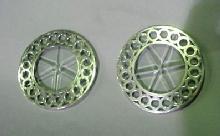 Coasters Sterling SILVER Cut glass OVERLAY pair