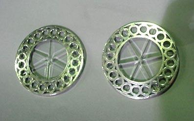 Coasters Sterling SILVER Cut glass OVERLAY pair