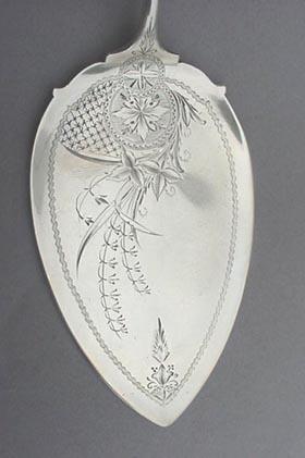 Antique Lily Engraved Whiting Pie Server