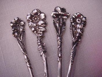 Floral demitasse spoons Reed & Barton Sterling Silver