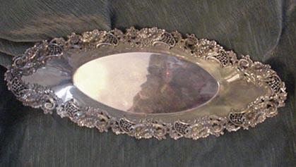 Bread Tray Flowers and C-Scrolls Sterling
