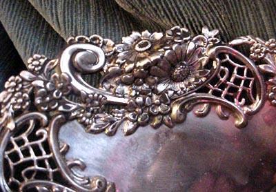Bread Tray Flowers and C-Scrolls Sterling
