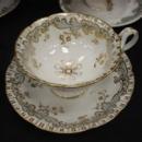 Cauldon England Early Coffee and Tea Cups Unmarked Grey Gold and White