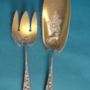 Eglantine Gorham Fish Set Sterling Silver Gold Washed