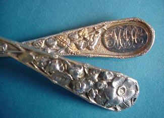 Eglantine Gorham Fish Set Sterling Silver Gold Washed