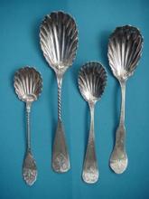 Engraved J. Watts Berry Spoon Coin Silver