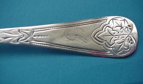 Engraved J. Watts Berry Spoon Coin Silver