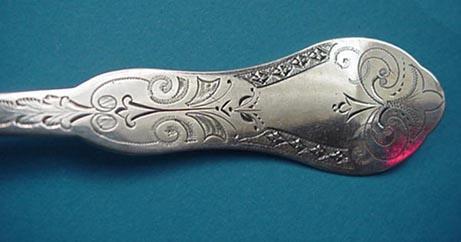 Engraved J. Watts Berry Spoon Coin Silver