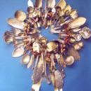 Damask Rose 4 place soup spoons Oneida Sterling Silver