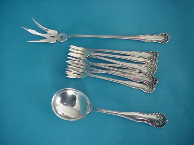 Lancaster Rose Gorham Sterling silver seafood fork