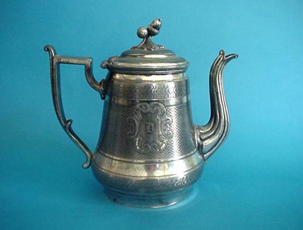 Teapot silverplate Acorn finial