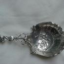 Tea Strainer Figural Elf Gorham Zig Zag pattn