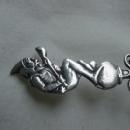 Tea Strainer Figural Elf Gorham Zig Zag pattn