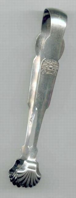 BASKET of FLOWERS coin silver TONGS