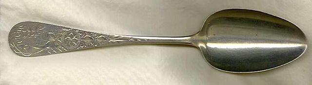 Antique Lily Engraved Whiting sterling silver Serving Spoon