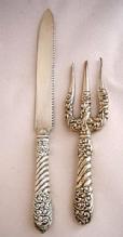 custom bread knife and fork gorham sterling silver
