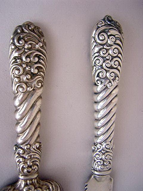 custom bread knife and fork gorham sterling silver