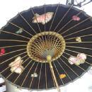 Japanese Umbrella Paper bamboo black with colorful butterflys