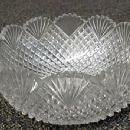 Cut Glass Strawberry Diamond and Fan Bowl