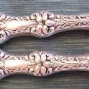 Old Orange Blossom Salad Set Alvin Sterling Silver Olive wood