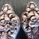 Old Orange Blossom Salad Set Alvin Sterling Silver Olive wood