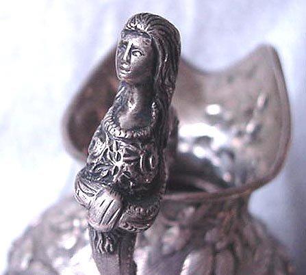 Kirk Repousse 11 oz. Tea Set Sterling Silver Indian finial 1870's