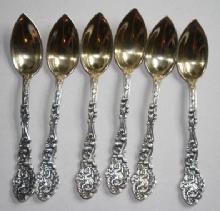 Versailles citrus grapefruit spoons 6 Gorham sterling silver gold washed